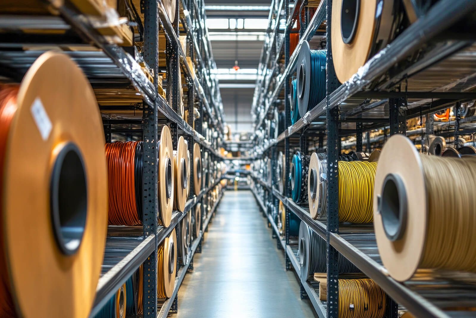 Industrial Cables in a Warehouse